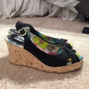 Black Cork Wedges
