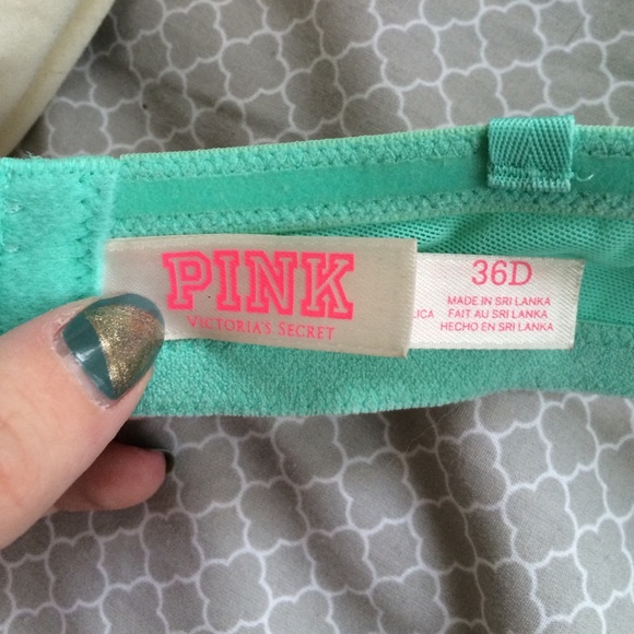36D strapless green/pink PINK by Victoria Secret - Picture 3 of 4