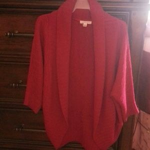 Red sweater cardigan