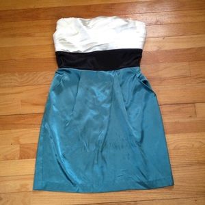 White and blue dress