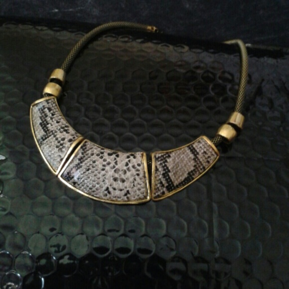 Fashion Jewelry Jewelry Gold Tone Snake Print Necklace Nwt Poshmark