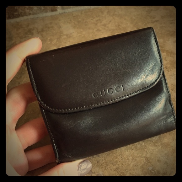 Dark brown leather Gucci wallet