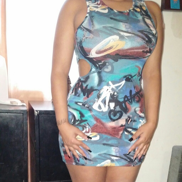 Cute colorful dress with sides open