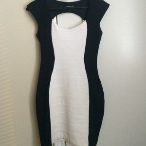 H&M Black and white body con dress brand new