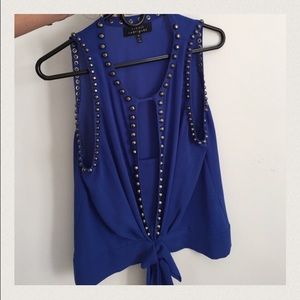 Robert Rodriguez royal blue studded top