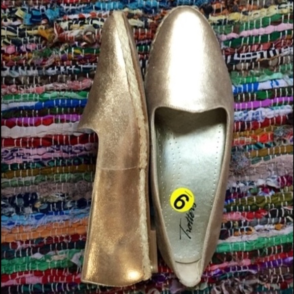 Metallic Loafers w/ Braided Edging.