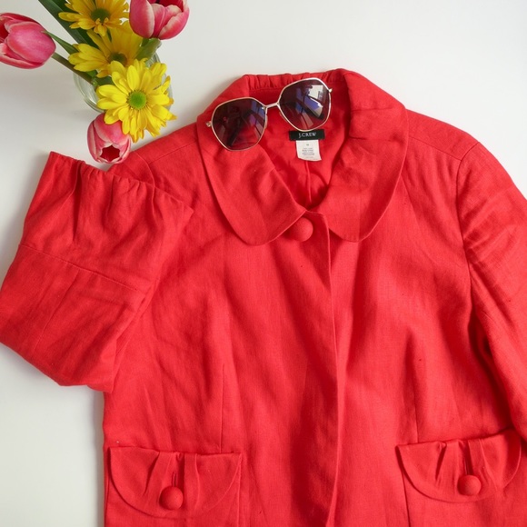 SUPER SALE J.Crew red linen jacket