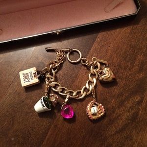 Juicy Couture Gold link charm bracelet w/ charms