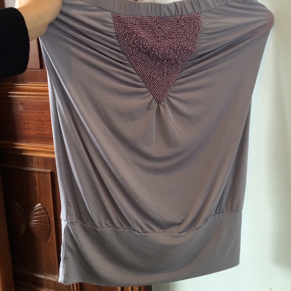 Strapless purple top