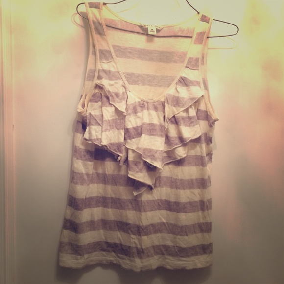 Banana Republic Striped Tank with Ruffled Bib.