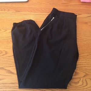 Black Chiffon Jogger Pants