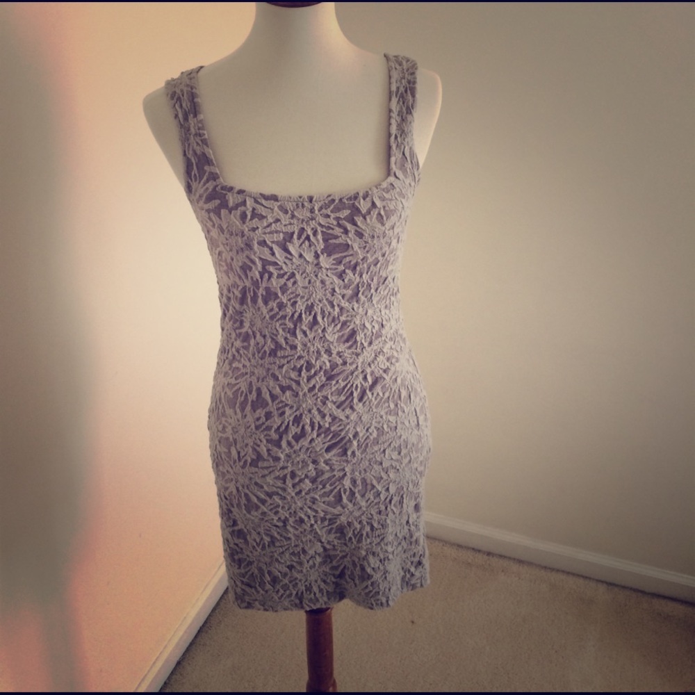 Grey floral free people mini dress