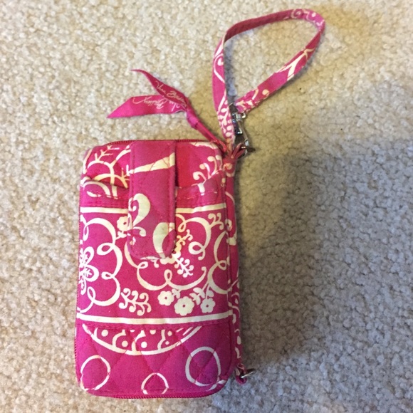 Vera Bradley Pink Twirly Birds Wristlet