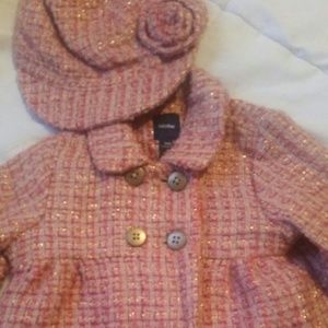 Infant pea coat and matching hat