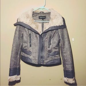 Members Only Faux Fur-lined Aviator Jacket