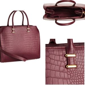 Burgundy Crocodile Bag in excellent condition.
