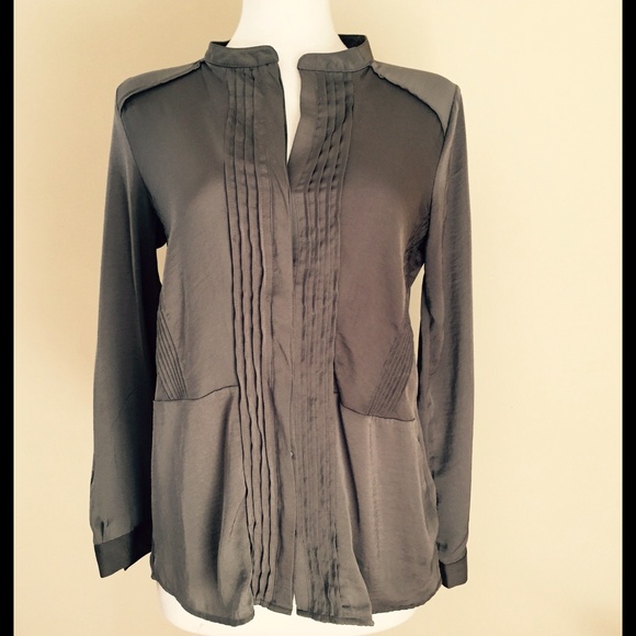 Grey button down top