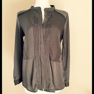 Grey button down top