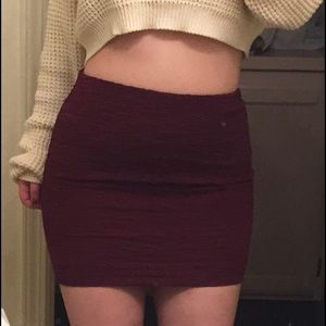 Maroon bodycon skirt