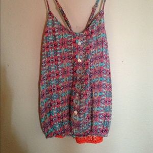 Colorful, sleeveless top