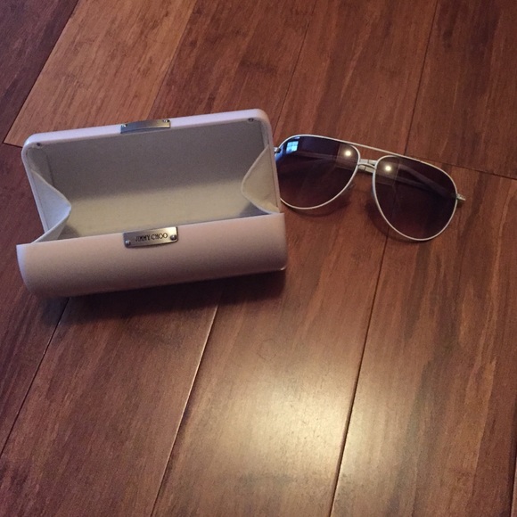 Jimmy Choo White Rhinestone Aviators