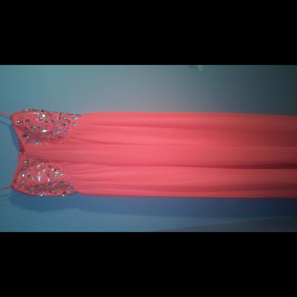 Peach prom dress