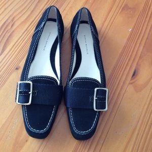 New Banana Republic Black Suede Flat Shoes Size 6