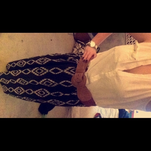 Floor Length aztec print skirt with belt