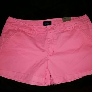 Neon pink midi shorts