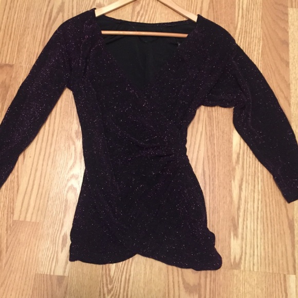 Festive Black and Purple Armani Exchange Top