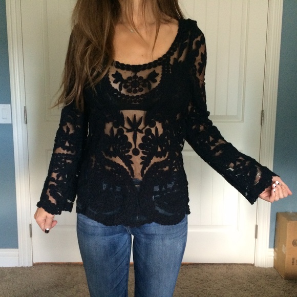Black lace top