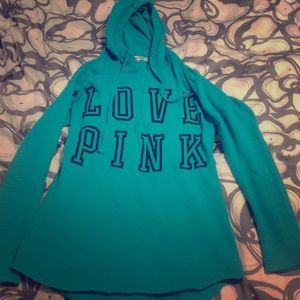 VS PINK teal hoodie
