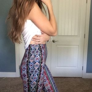 Boho style stretch bell pants