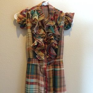 Fun Ruffled Plaid Dress