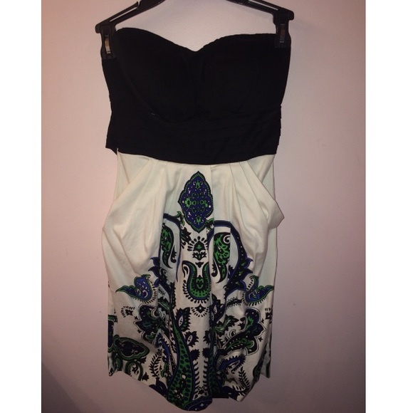 Strapless black and white  dress