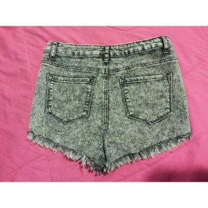 Acid wash high waisted shorts