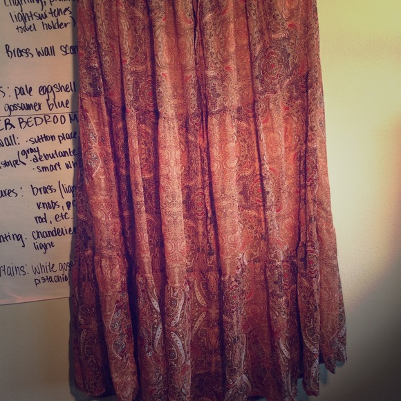 Full-length Orange Gypsy Skirt