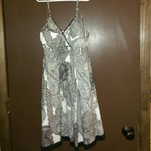 Black and white paisley patterned dress