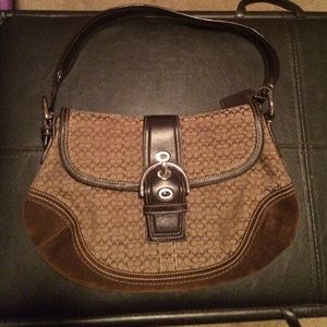 Coach Soho Mini Signature Flap Handbag - Brown