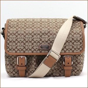 COACH coach khaki signature small Messenger bag