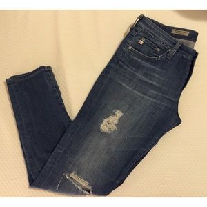 AG Super Skinny Distressed Ankle Leggings