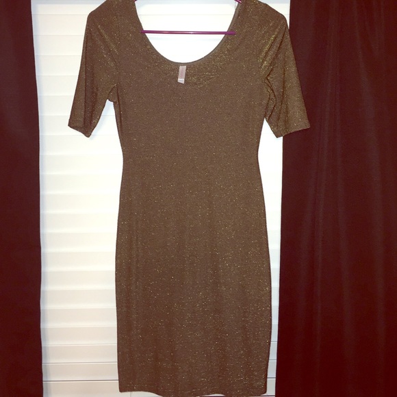 Gold/black Dress. WORN ONCE.