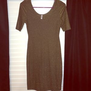 Gold/black Dress. WORN ONCE.