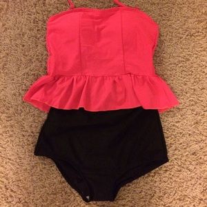 High Waisted Peplum Tankini