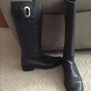 Black leather boots