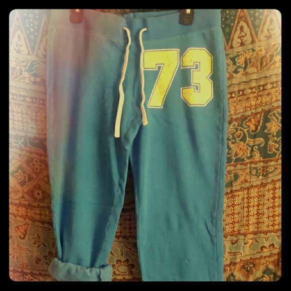 Blue roll up sweats