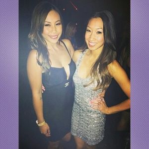 **TRADE**  Black Bandage low plunge dress