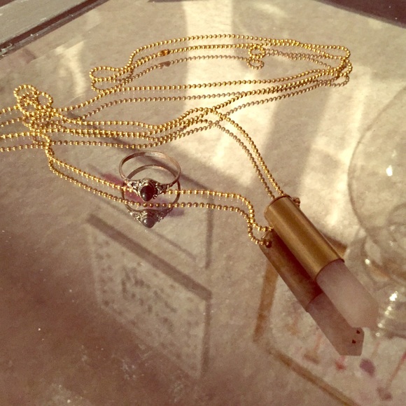 Brandy stone necklace & ring bundle