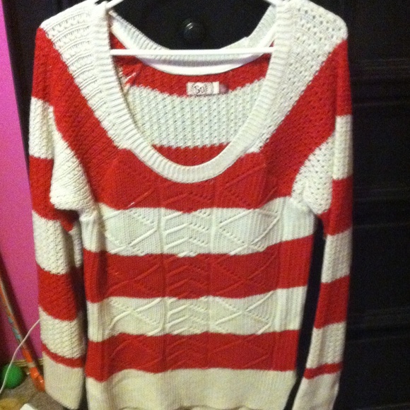 Red and white striped sweater