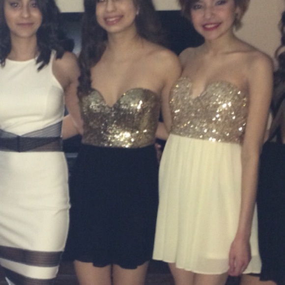 black dress with gold sparkles worn once